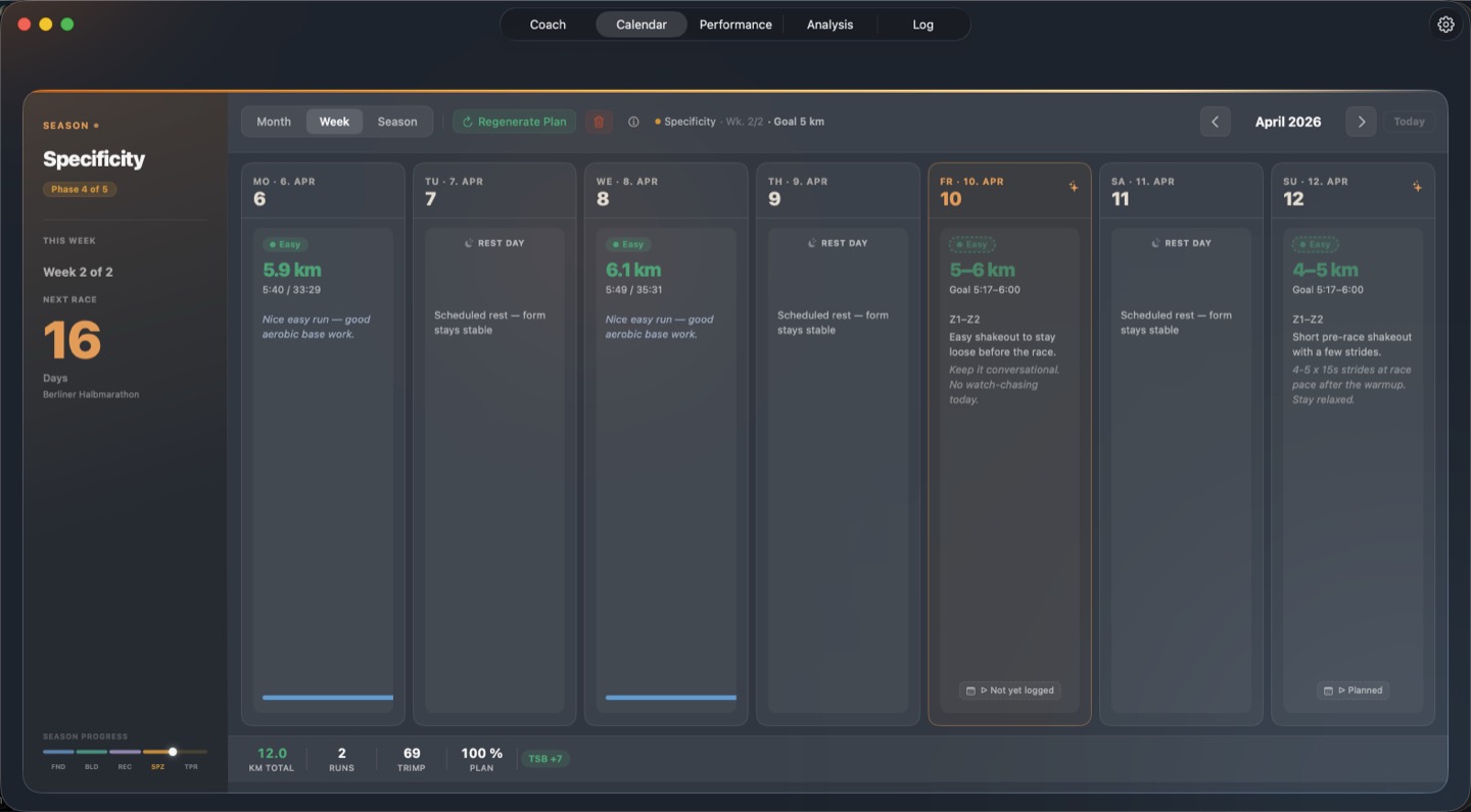 Runnerd Calendar Tab