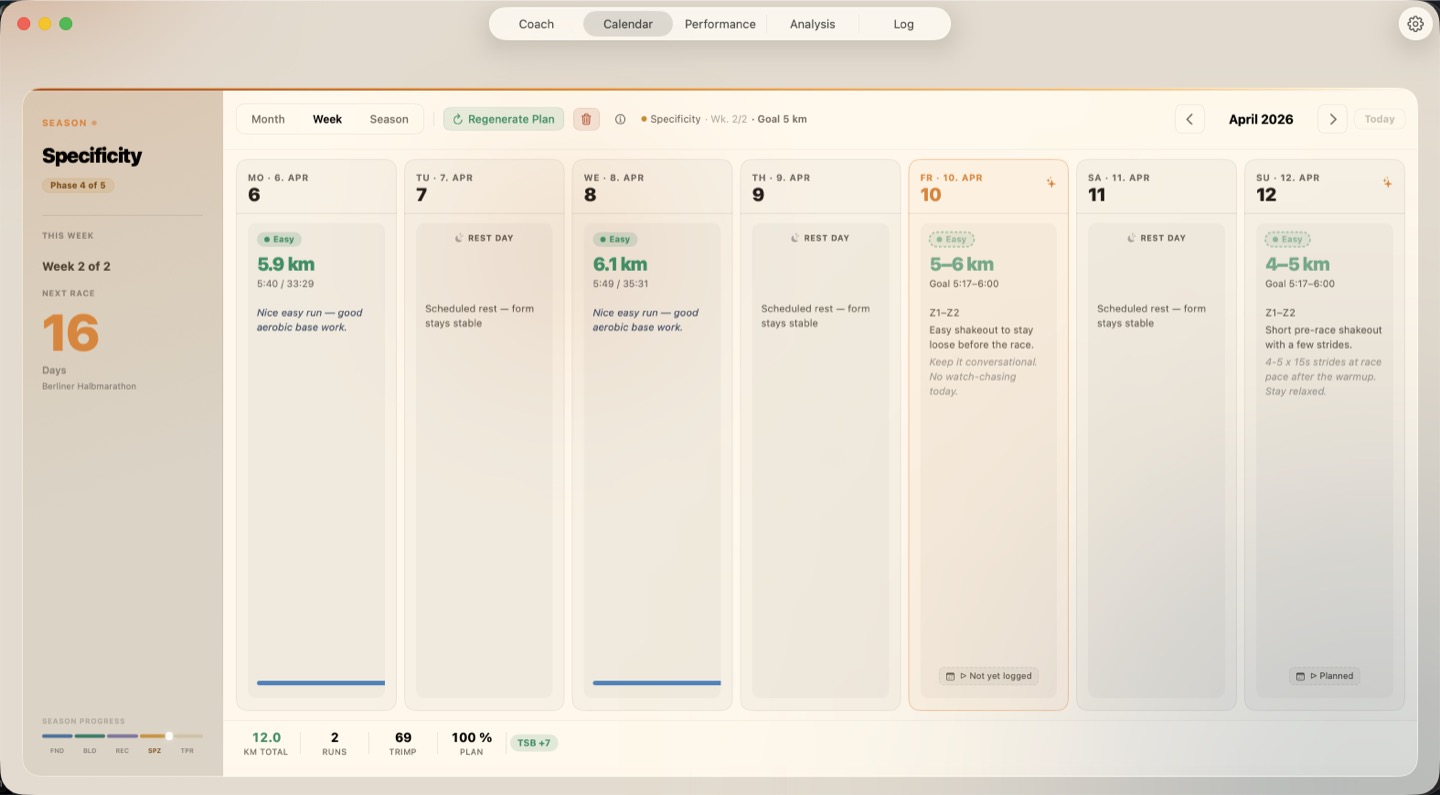 Runnerd Calendar Tab